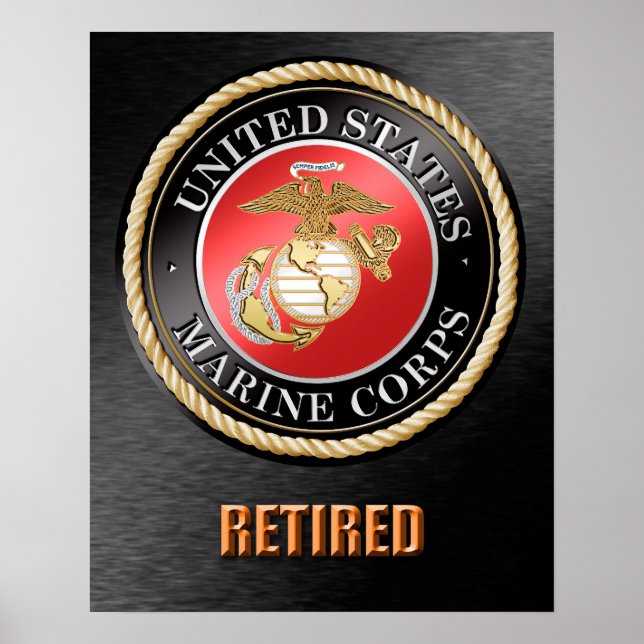 Poster à la retraite de l'USMC (Devant)