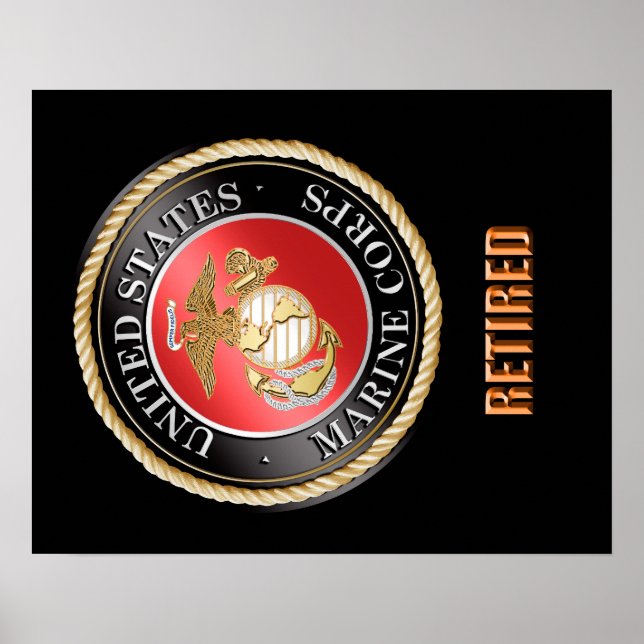 Poster à la retraite de l'USMC (Devant)
