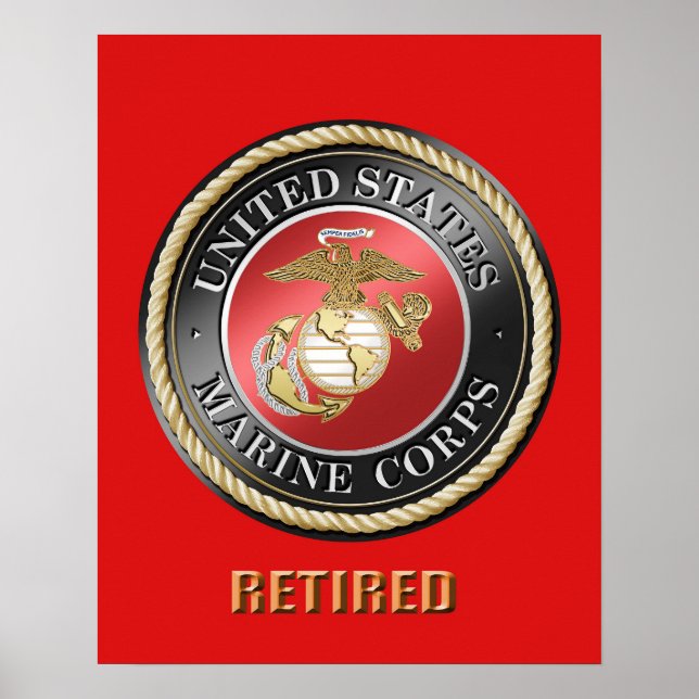 Poster à la retraite de l'USMC (Devant)