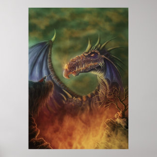 Poster à la secourt! imaginaire dragon toile d'impression