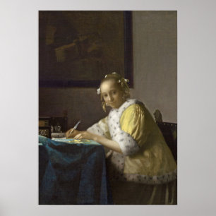Poster A Lady Writing, c. 1665 (huile sur toile)