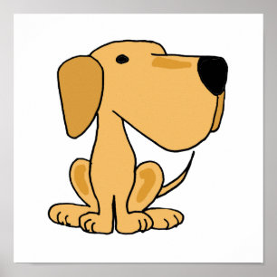 Poster À l'affiche jaune de labrador retriever