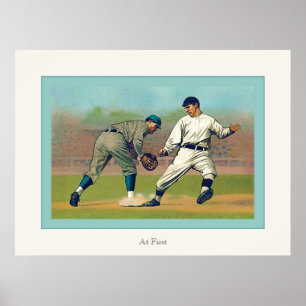 Poster À l'affiche vintage de base-ball de premier ~