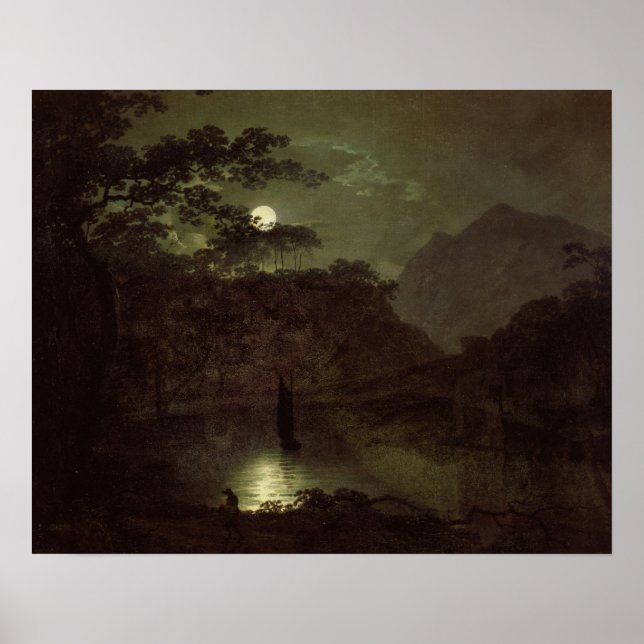 Poster A Lake by Moonlight, c.1780-82 (huile sur toile) (Devant)