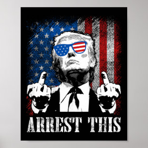 Poster (à l'arrière) Arrêter ce Trump 2025 Drapeau améric