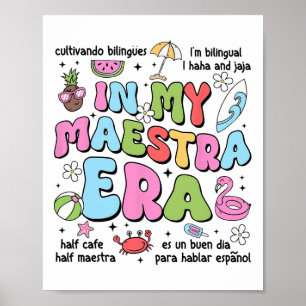 Poster À l'ère de ma Maestra Professeur bilingue espagnol