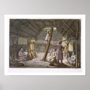 Poster À l'intérieur d'une maison en Alaska (gravure de
