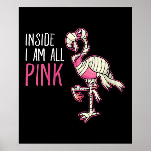 Poster À L'Intérieur Je Suis Tout Flamant rose Rose   Fla