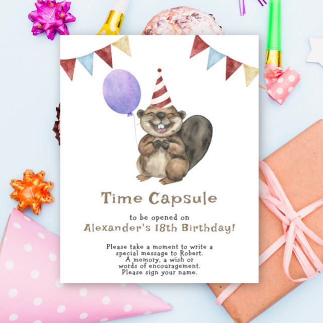 Poster A Little Beaver Time Capsule 1st birthday (Créateur téléchargé)