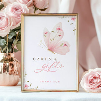 Poster A Little Butterfly Cards & Gifts Table Sign