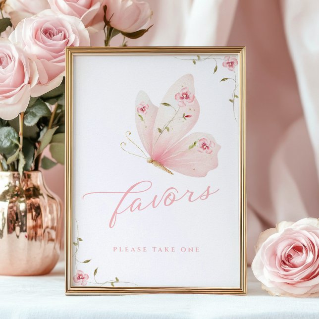 Poster A Little Butterfly Favors Table Sign (Créateur téléchargé)