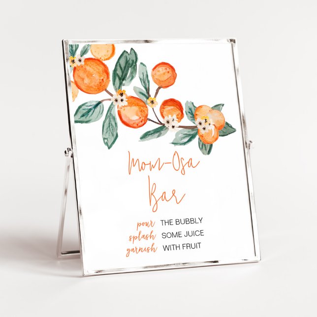 Poster A Little Cutie est sur le Way Mom Osa Bar (Neutral Cutie is on the Way Baby Shower Mom Osa Bar Sign)