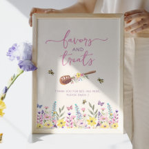 A Little Honey Baby Shower Favors & Treats Sign