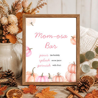 Poster A Little Pumpkin Baby Shower Sign | Mom-osa Bar