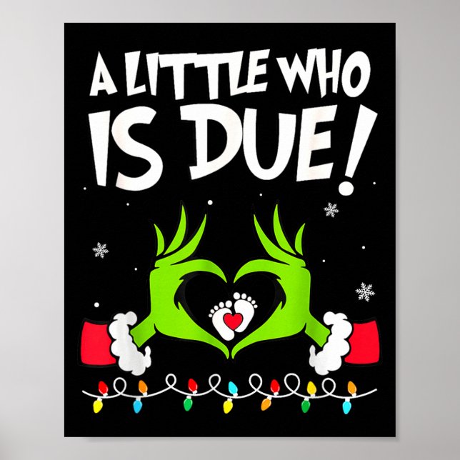 Poster A Little Who Is Due Pregnancy Announcement Christm (Devant)