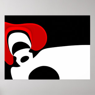 Poster À M. Redd : Noir, blanc et rouge Abstraits