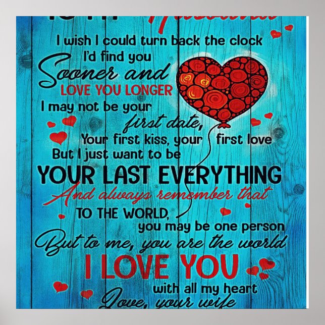 Poster À ma conception de mari | Citations D'Amour Au Mar (Devant)