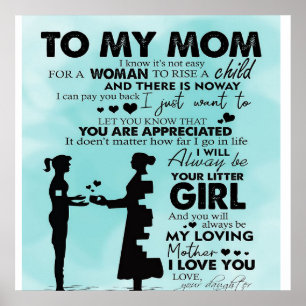Poster À ma conception mère Lettre à maman