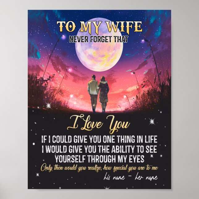 Poster À ma femme | Lettre À Ma Femme Amour Du Mari (Devant)