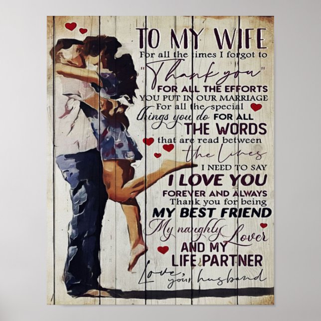 Poster À ma femme présente | Citations d'amour présentes  (Devant)