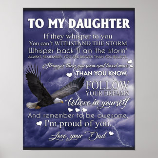 Poster À Ma Fille, Don D'Anniversaire Fille Fille Fille F
