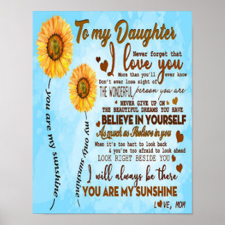 Poster À ma fille | Lettre spéciale à ma fille
