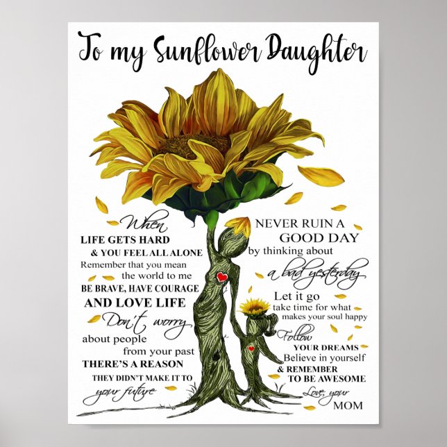 Poster À ma fille tournesol (Devant)
