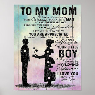Poster À Ma Lettre Maman, Meilleur Cadeau Pour Maman