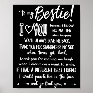 Poster à ma meilleure amie Je t'aime parce que je sais No