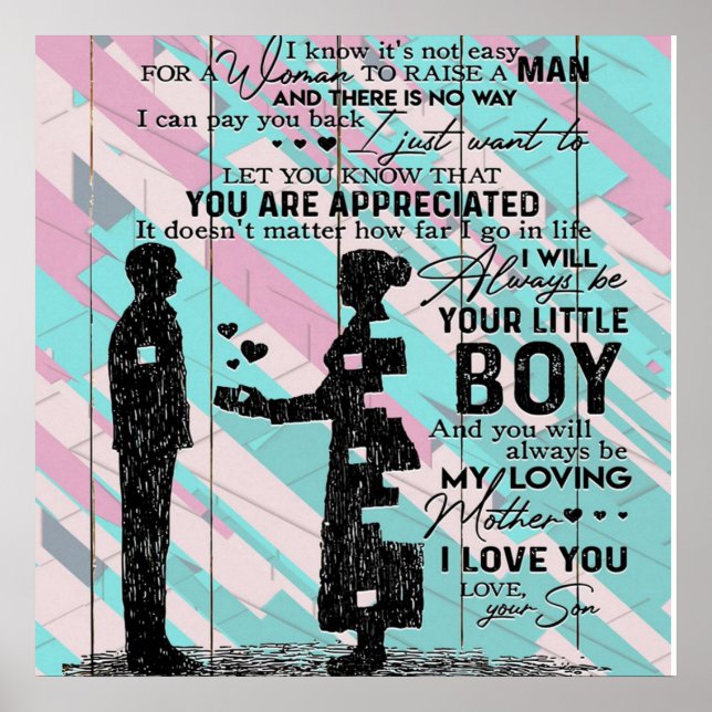 Poster À Ma Mère, Cadeau Pour Maman, Lettre À Maman (Devant)