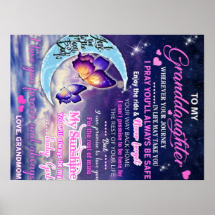 Poster À ma petite-fille Papillons Idée cadeau d'annivers