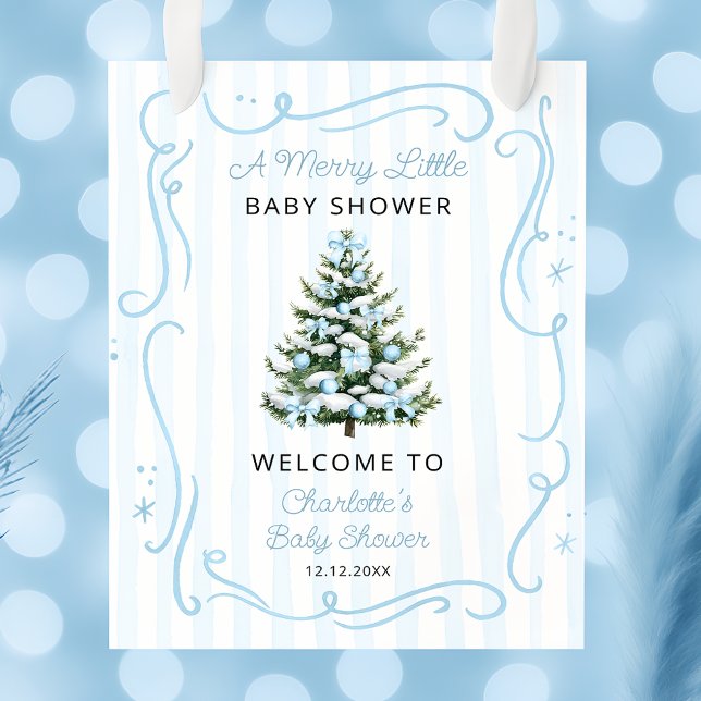 Poster A Merry Blue Little Blue Baby Shower Welcome (Créateur téléchargé)