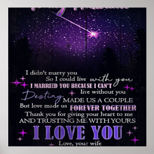 Poster À mon amour mon mari   Cadeau de devis mignon  