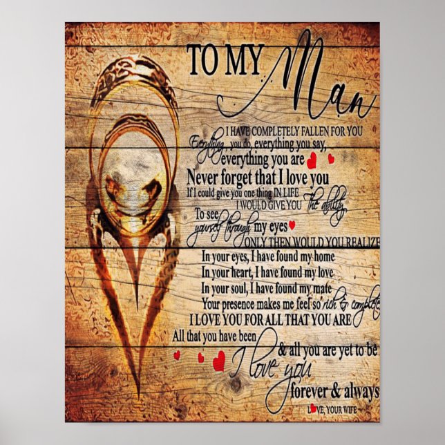 Poster À mon amour | Mon mari présent | Cadeau de devis m (Devant)