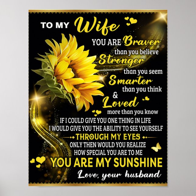 Poster À Mon Cadeau D'Anniversaire Femme De Tournesol, Co (Devant)