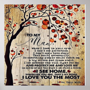 Poster À mon cadeau de mari   Jolie lettre au mari  