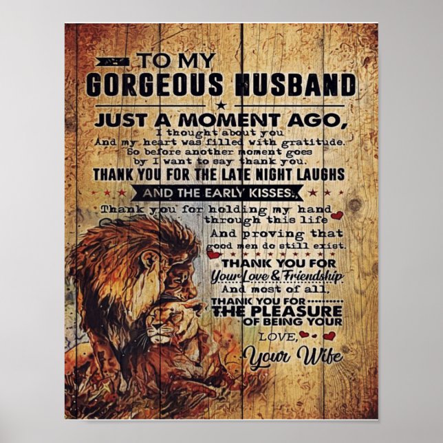 Poster À mon cadeau de mari | Jovely Letter for Husband (Devant)