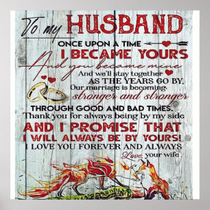 Poster À mon cadeau de mari Lettre Pour Lui