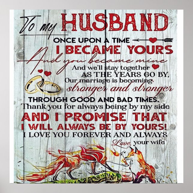 Poster À mon cadeau de mari | Lettre Pour Lui | (Devant)