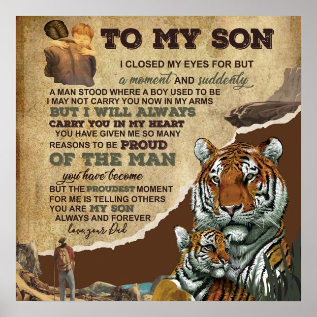 Poster À Mon Don Fils, Amateurs De Tigre, Lettre Au Fils  (Devant)