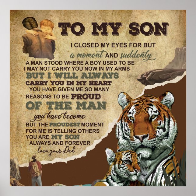 Poster À Mon Don Fils, Amateurs De Tigre, Lettre Au Fils  (Devant)