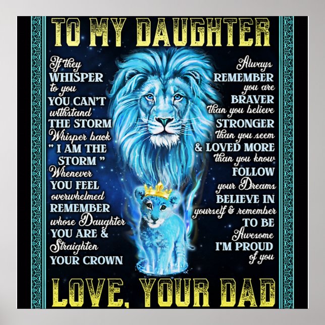 Poster À Mon Don Lion Fille, Don De Lion Papa (Devant)