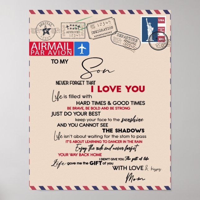 Poster À Mon Fils Don, Maman Et Fils, Lettre D'Amour À So (Devant)
