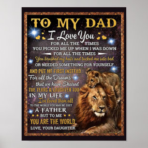 Poster À Mon Lion Don Papa, Papa Idée Cadeau Anniversai