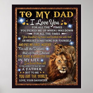 Poster À Mon Lion Don Papa, Papa Idée Cadeau Anniversaire