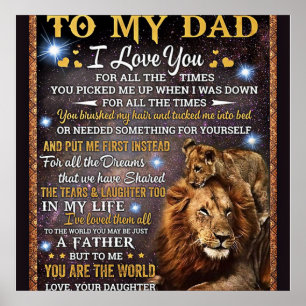 Poster À Mon Lion Don Papa, Papa Idée Cadeau Anniversaire
