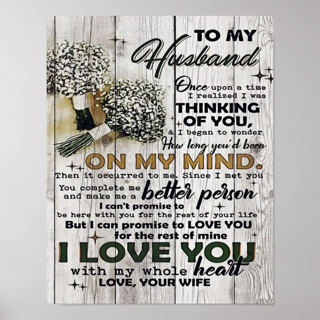 Poster À mon mari |À mon mari | Citations D'Amour Pour Lu (Devant)
