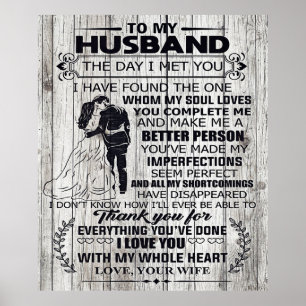 Poster À mon mari   Beau cadeau du mari