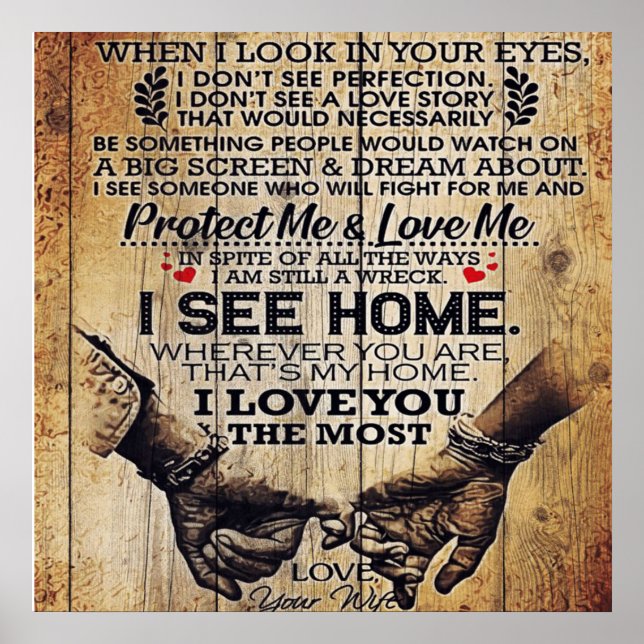 Poster À mon mari | Cadeau Anniversaire Au Mari | (Devant)