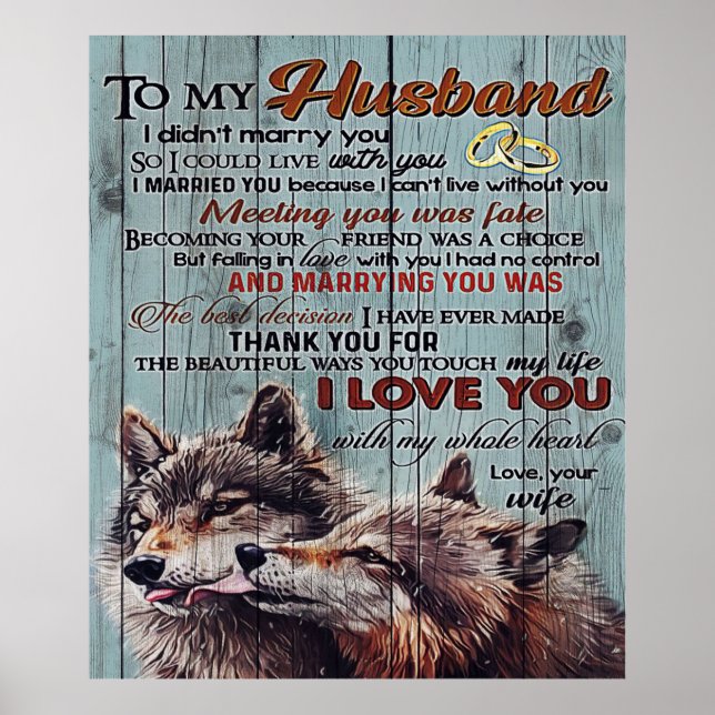 Poster À mon mari | Cadeau Parfait Pour Mari (Devant)